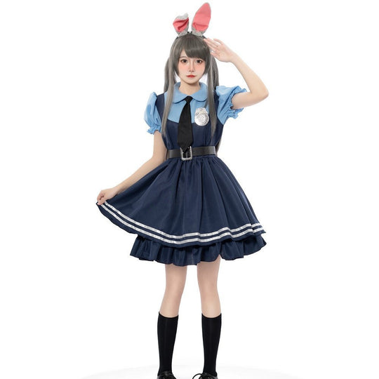 Mädchen Polizistin Kostüm mit Rüschenrock und Accessoires Shop Nory
