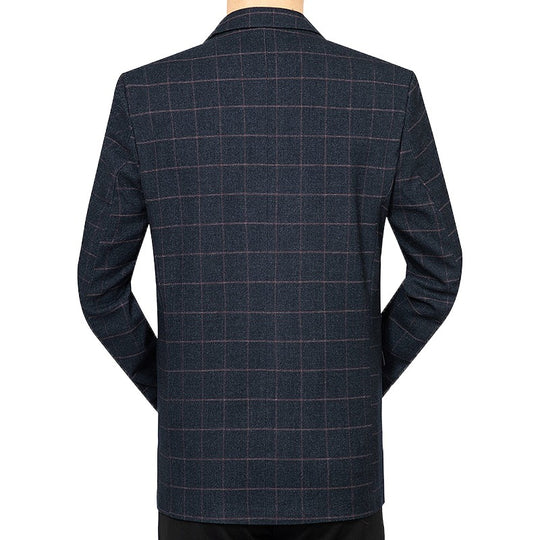Herren Kariertes Slim-Fit City-Blazer mit Fensterkaro und Pattentaschen Shop Nory