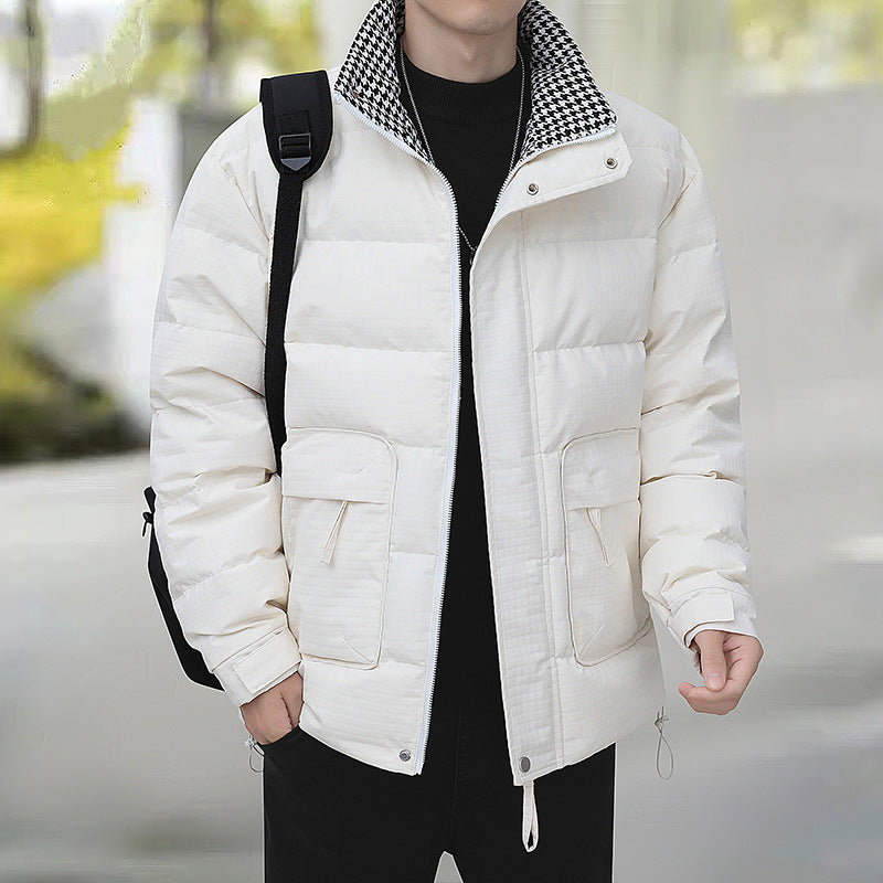 Herren Wattierte Steppjacke mit Hahnentritt-Innenfutter und verstellbarem Saum Shop Nory