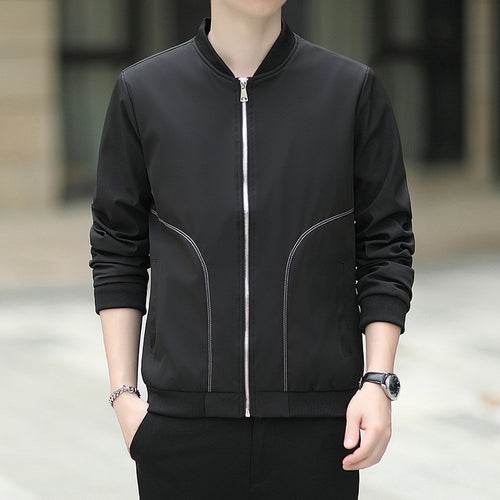Herren leichter Nylon-Bomber mit minimalistischem Design und gerippten Bündchen Shop Nory