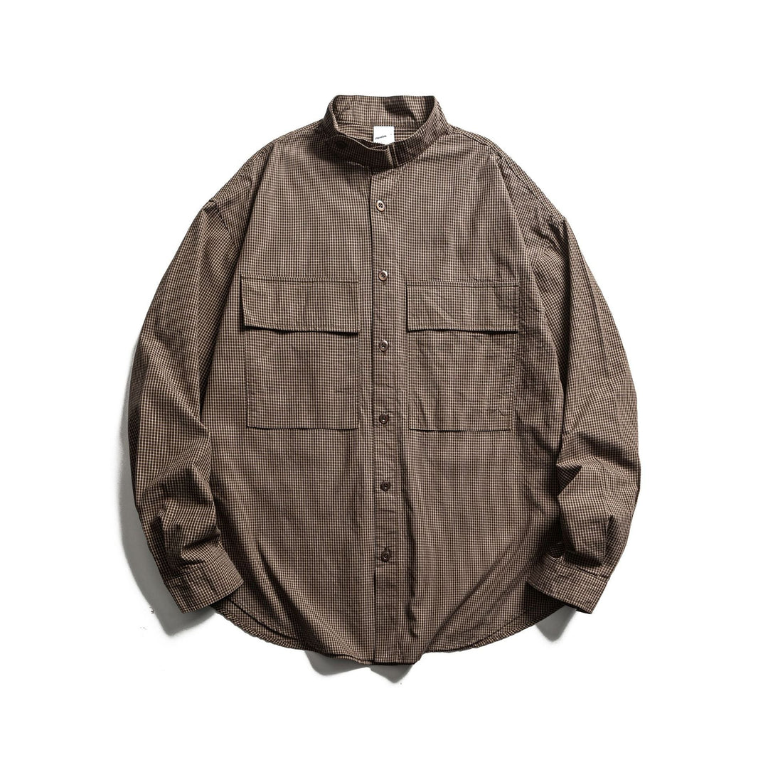 Herren Karo-Hemdjacke mit Stehkragen und aufgesetzten Brusttaschen Shop Nory