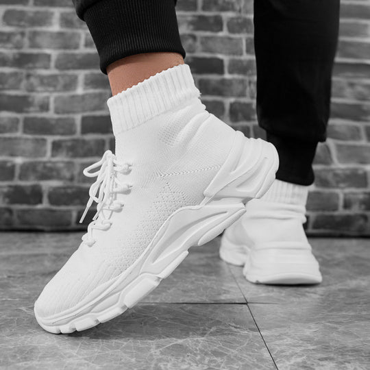Damen Strick‑Sockensneaker mit hohem Schaft, gepolsterter Plateau‑Laufsohle und elastischem Schnürsystem Shop Nory