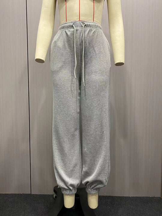 Damen nan Cozy-Sweat-Palazzohose mit hohem Komfortbund, integriertem Kordelzug und gerafften Knöchelabschlüssen Shop Nory