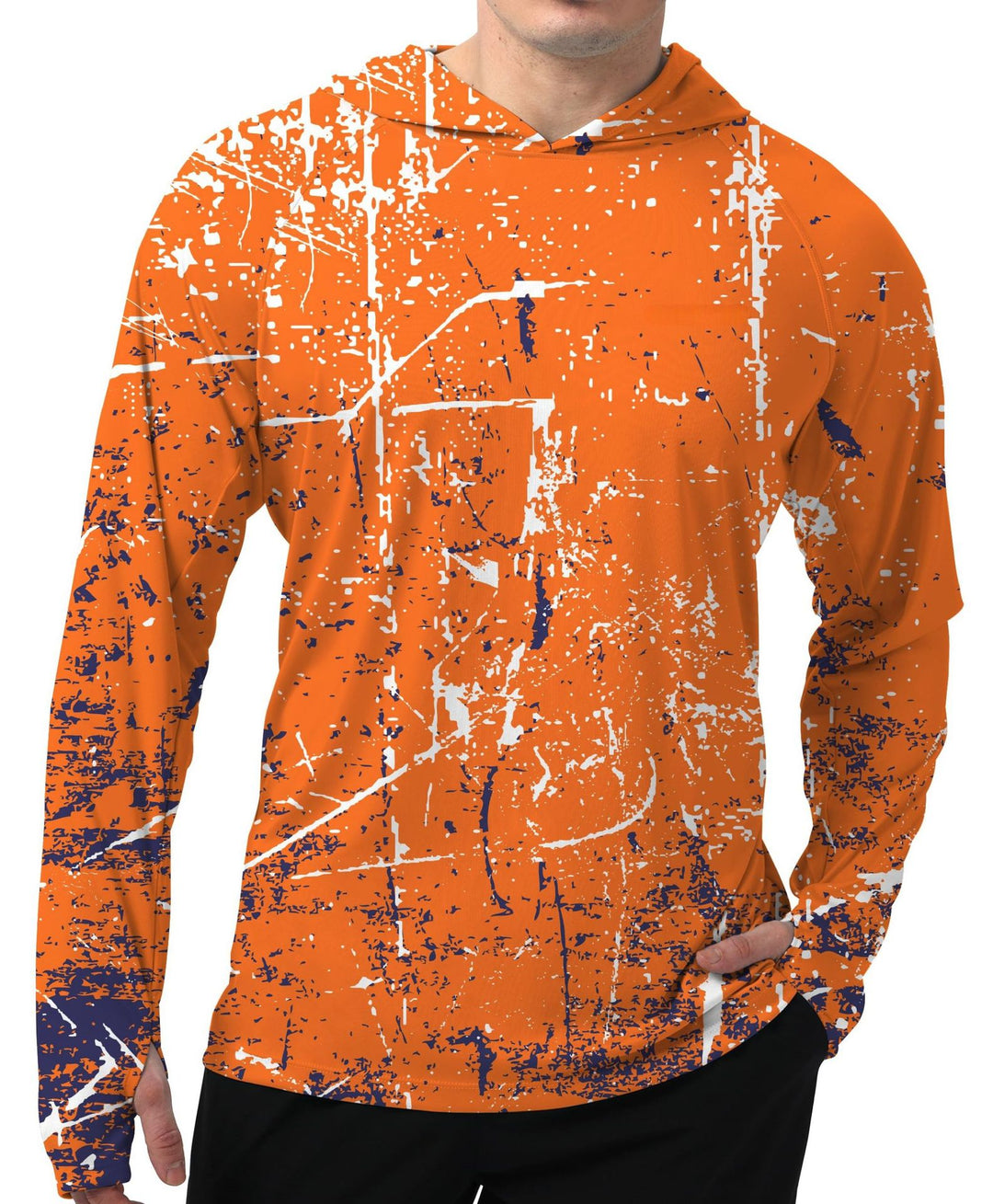 Herren Sportlicher Kapuzenpullover mit abstraktem Druck