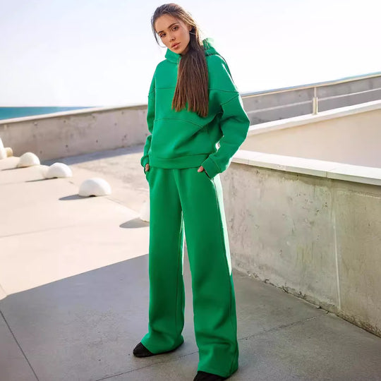 Damen Oversized Loungewear-Set aus schwerem French-Terry mit strukturierter Kapuze und Relax-Jogginghose Shop Nory