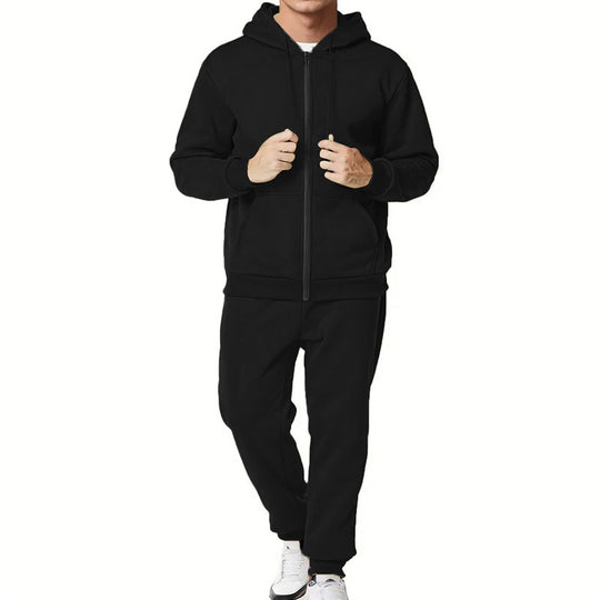 Herren nan zweiteiliges Zip-Hoodie und schmal zulaufende Jogginghose aus French Terry Shop Nory