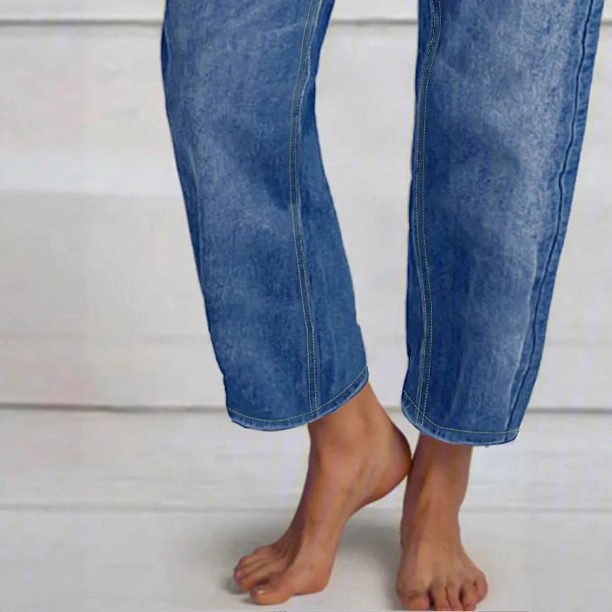 Damen Hochtaillierte Cropped-Jeans mit weiter Straight‑Leg-Passform Shop Nory