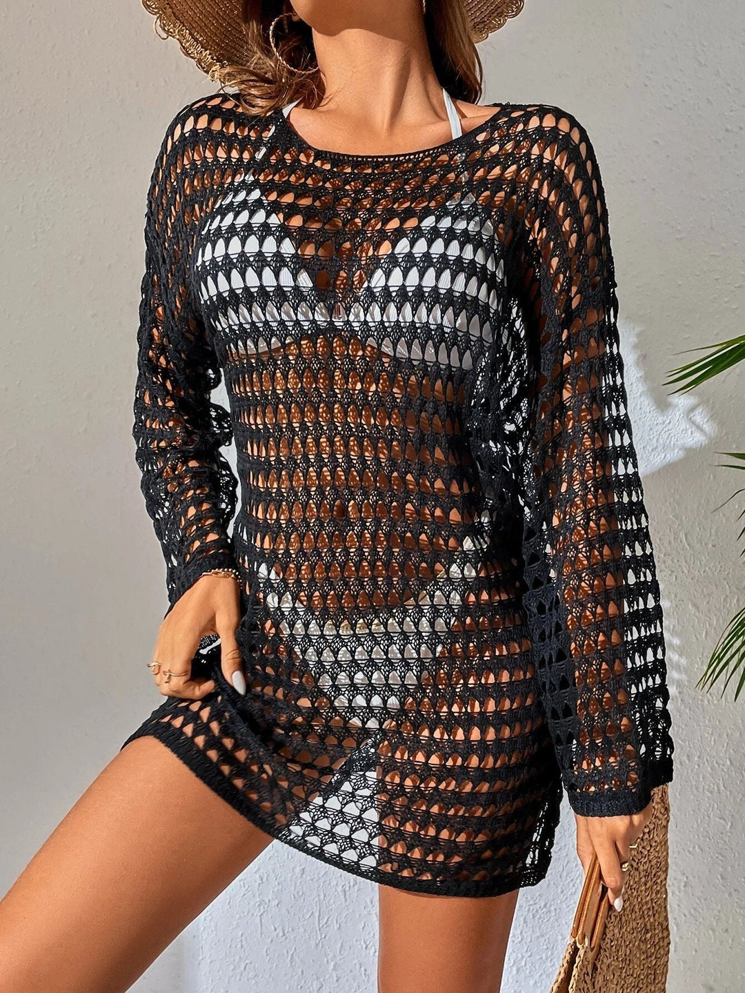 Damen Netz-Strandkleid