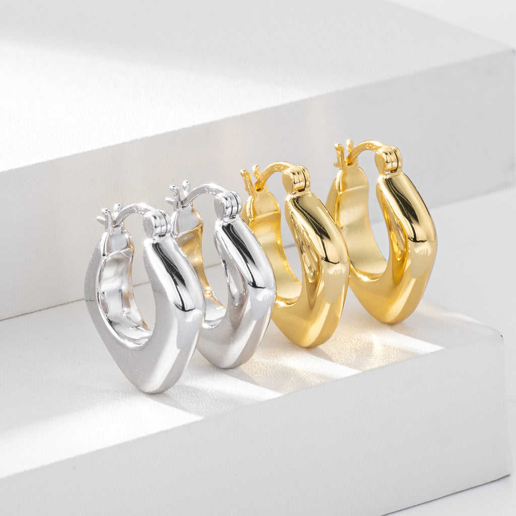 Damen Creolen aus hochwertigem 925 Sterlingsilber mit elegantem goldfarbigen Finish Shop Nory