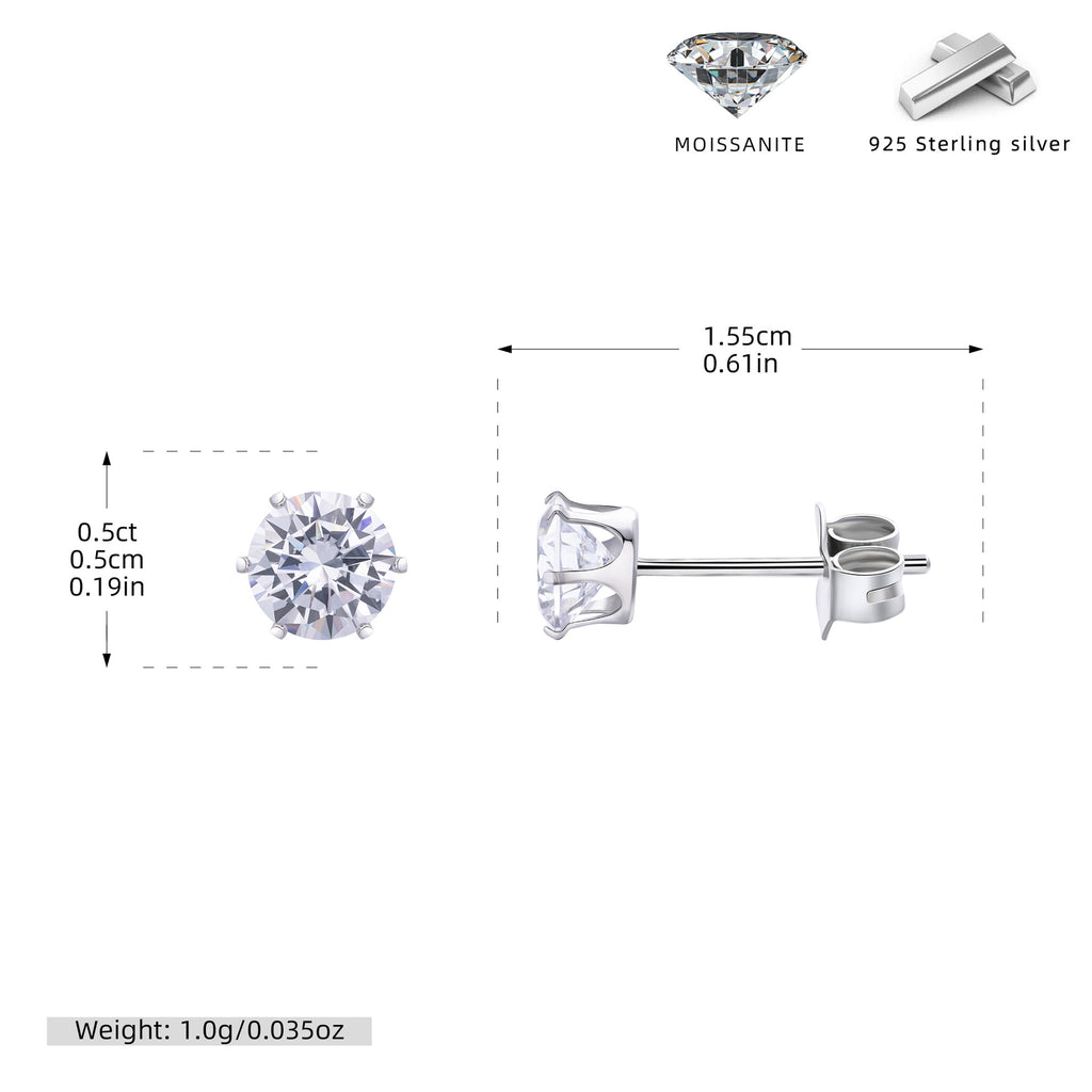 Damen Ohrstecker aus hochwertigem 925 Sterling Silber mit funkelndem Moissanit Shop Nory