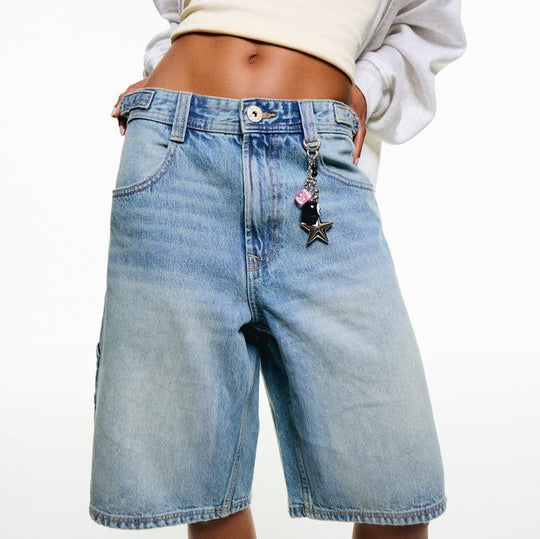 Damen Hochgeschnittene Denim-Shorts im modernen Stil