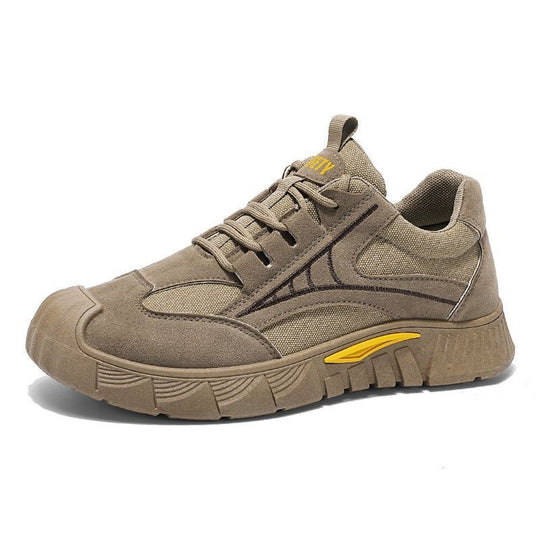 Herren Robust-gepolsterter Retro-Trail-Sneaker aus Velours- und Mesh-Mix mit auffälliger Profillaufsohle Shop Nory