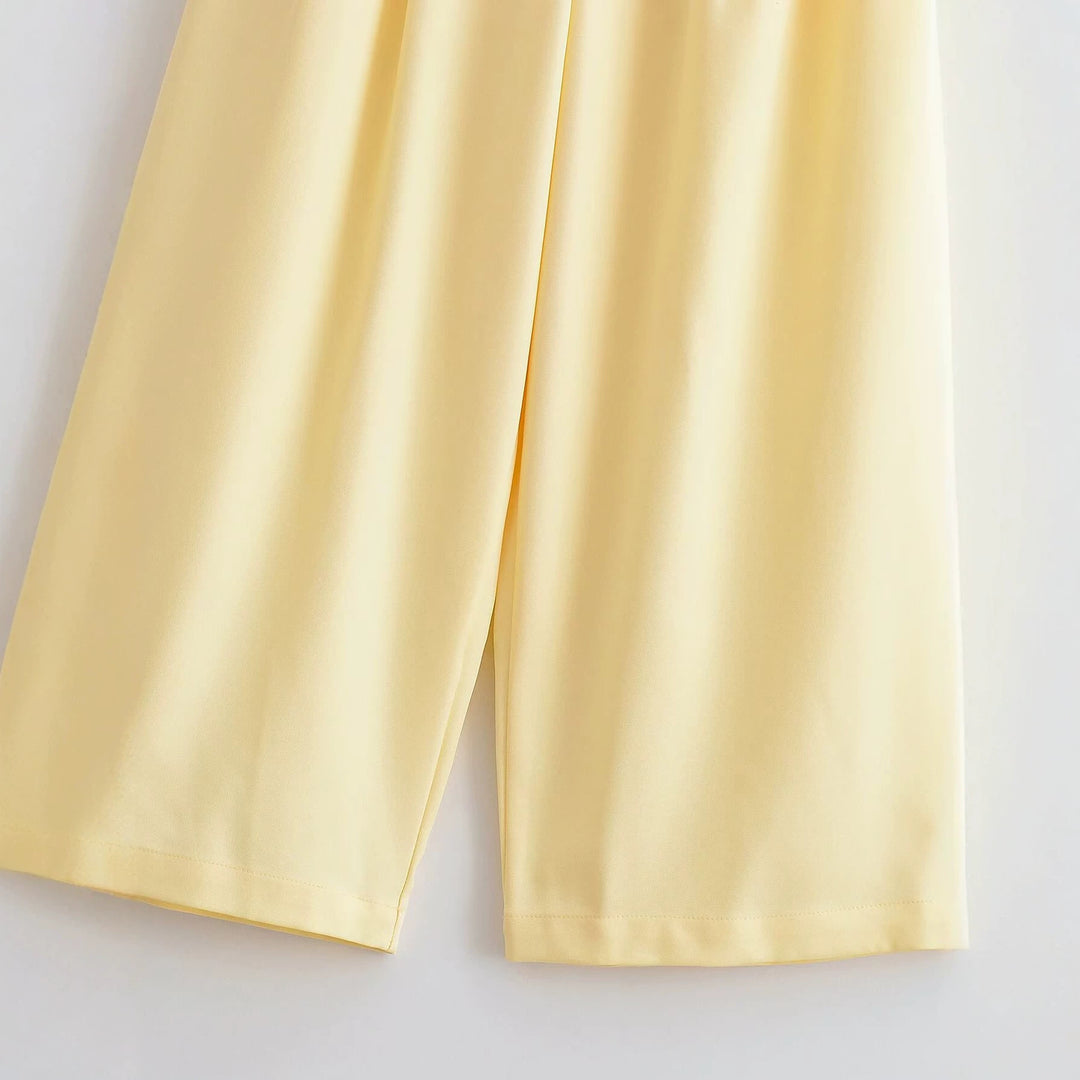 Damen Weite Culotte-Hose mit hoher Taille, Bundfalten und Eingrifftaschen Shop Nory