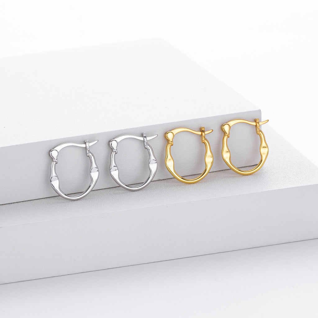 Damen Creolen mit elegantem, geschwungenem Design aus hochwertigem 925 Sterling Silber Shop Nory