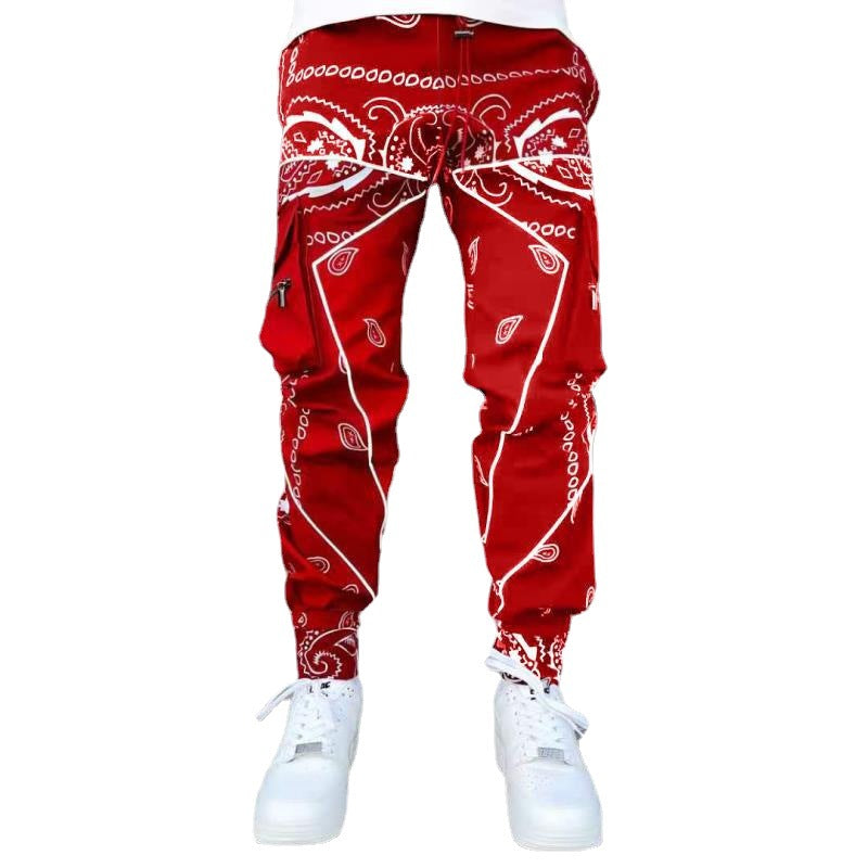 Herren Cargo-Jogginghose mit Bandana-Print, Kordelzug & Mehrfachtaschen Shop Nory