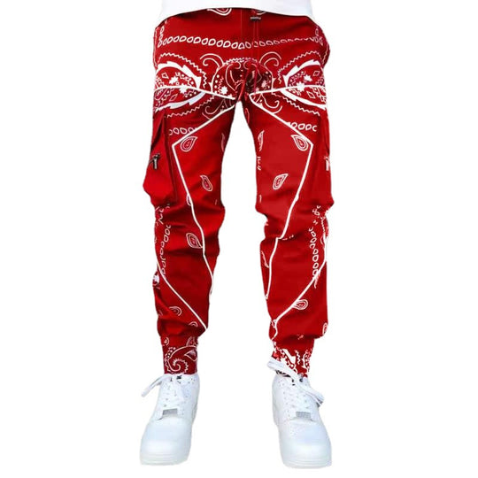 Herren Cargo-Jogginghose mit Bandana-Print, Kordelzug & Mehrfachtaschen Shop Nory