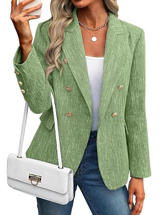 Damen Modische Doppelreihige Blazerjacke