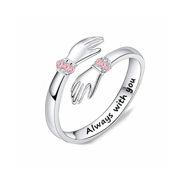 Damen Ring mit einzigartigem Handdesign und funkelnden Zirkonia Shop Nory