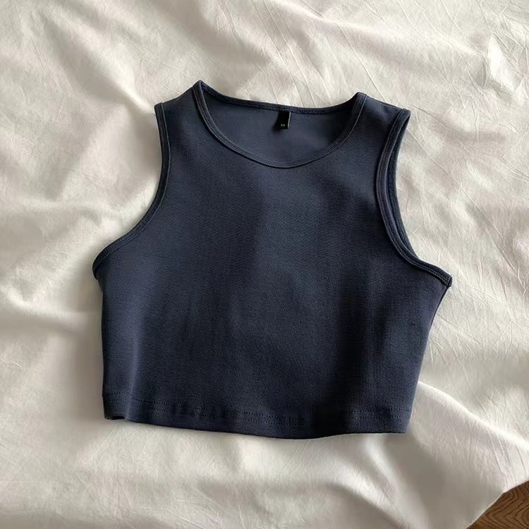Damen Crop-Top aus atmungsaktivem Material mit figurbetontem Schnitt