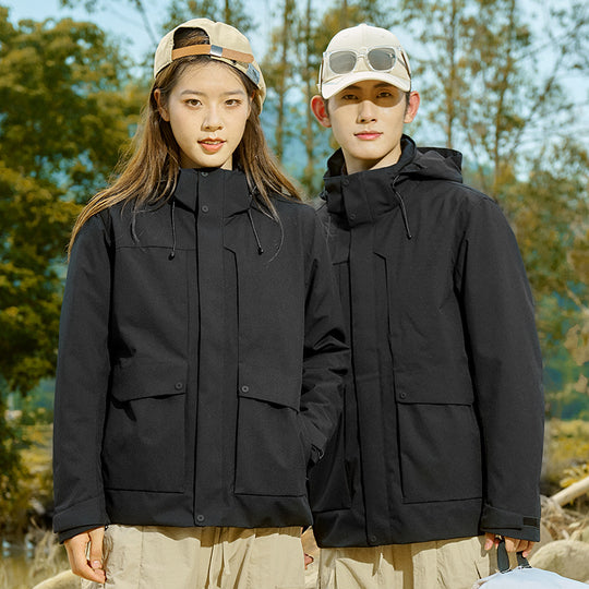 Herren Technische wasserdichte Parka-Jacke mit verstellbarer Kapuze und multifunktionalen Taschen Shop Nory