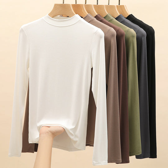 Damen Elegantes Langarmshirt mit hochgeschlossenem Kragen Shop Nory