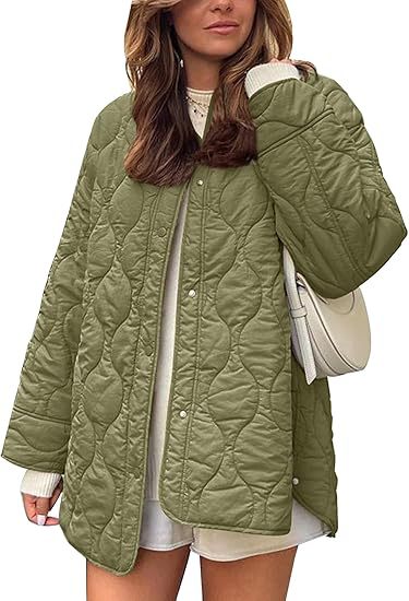 Damen Steppjacke im Oversize Design mit gewölbter Steppung und seitlichem Schlitz Shop Nory