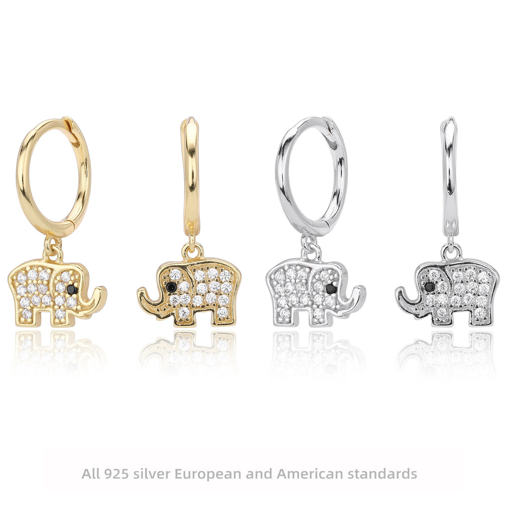 Damen Ohrhänger im stilvollen Elefanten-Design aus 925 Sterling Silber Shop Nory