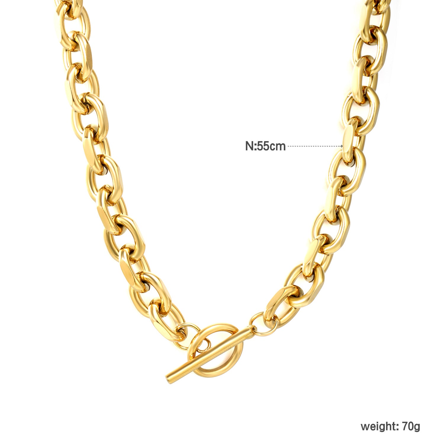 Damen Edelstahl Gliederkette mit verstellbarem Toggleverschluss Shop Nory
