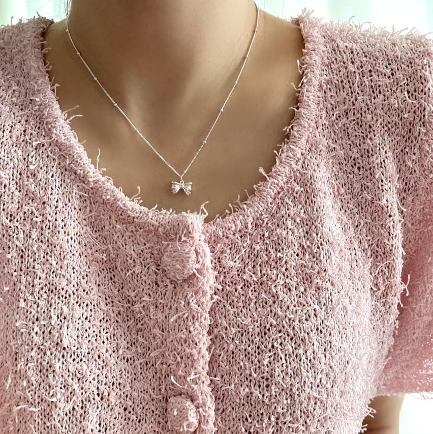 Damen Halskette mit filigranem Schleifenanhänger und hochwertiger Gliederkette Shop Nory