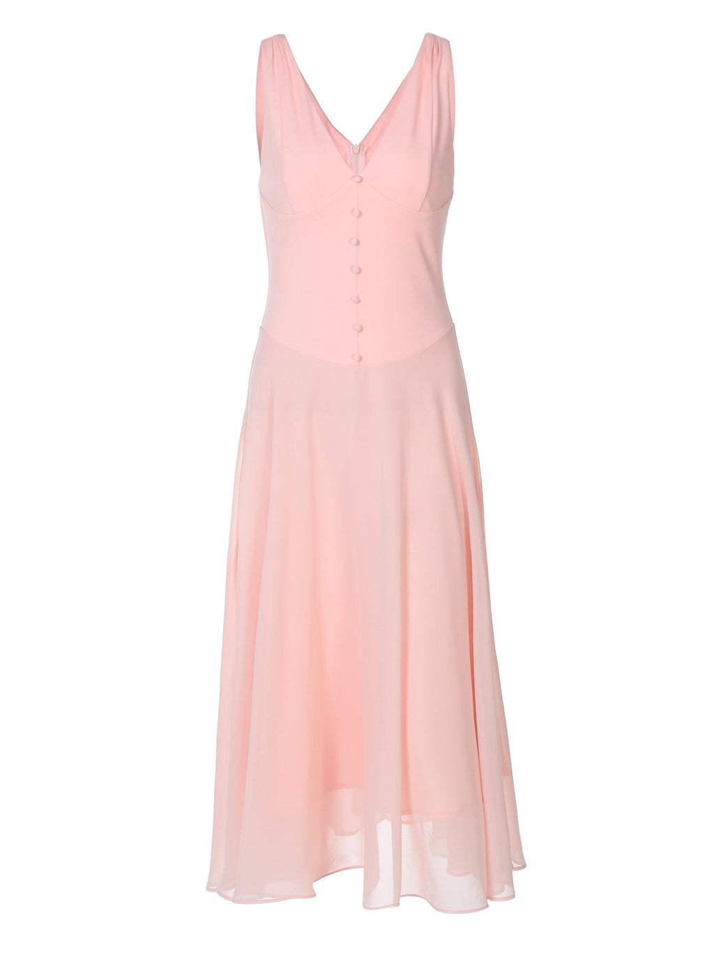 Damen Fließendes Midikleid mit dezentem Knopfdesign