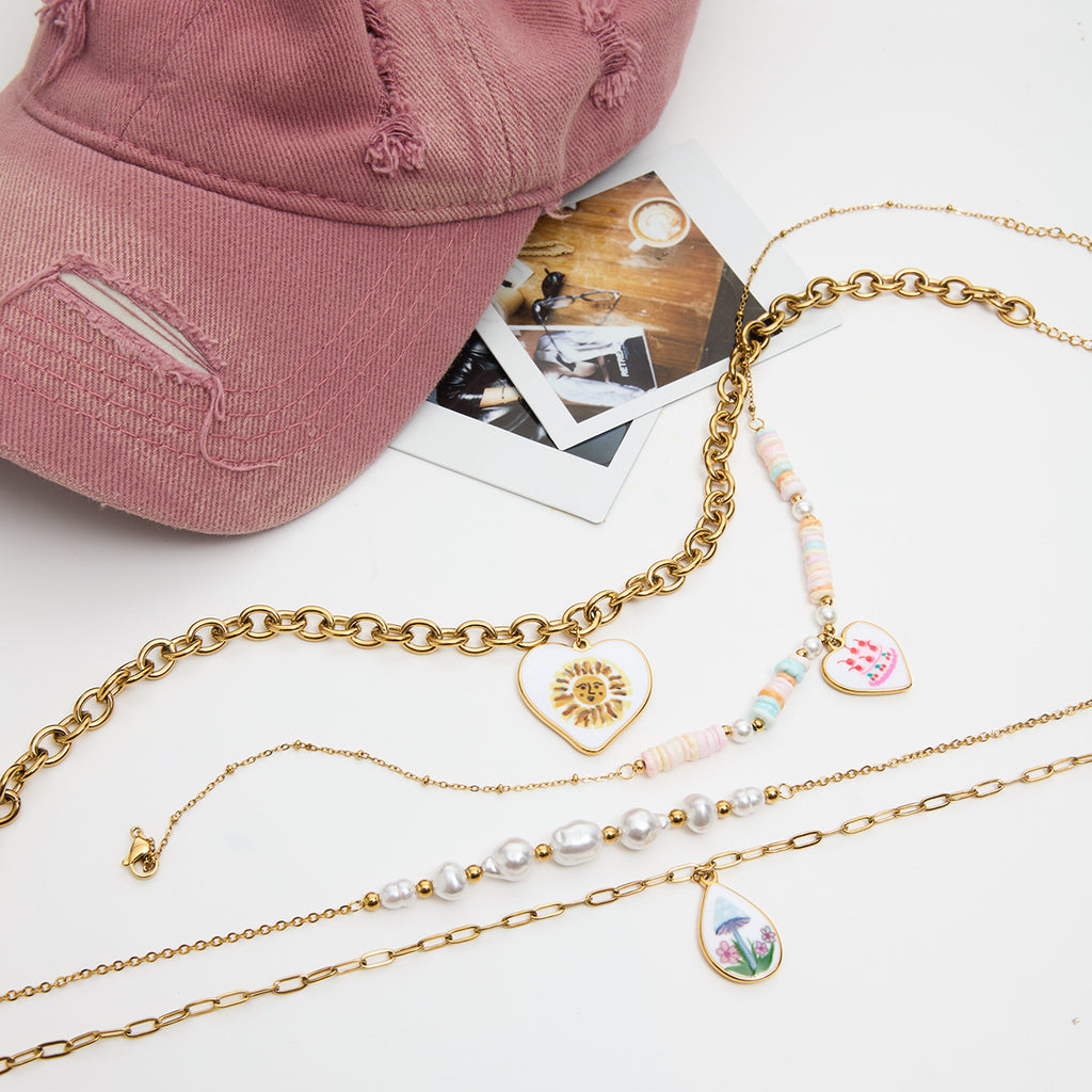 Damen Halskette mit herzförmigem Anhänger und robustem Edelstahl Shop Nory