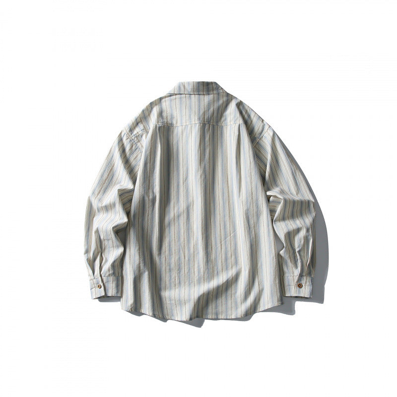 Unisex Lässiges Oversize-Streifenhemd mit kastiger Silhouette und Brusttasche Shop Nory