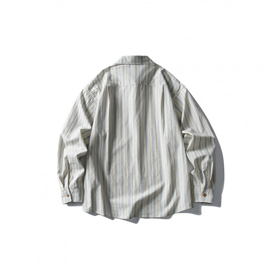 Unisex Lässiges Oversize-Streifenhemd mit kastiger Silhouette und Brusttasche Shop Nory