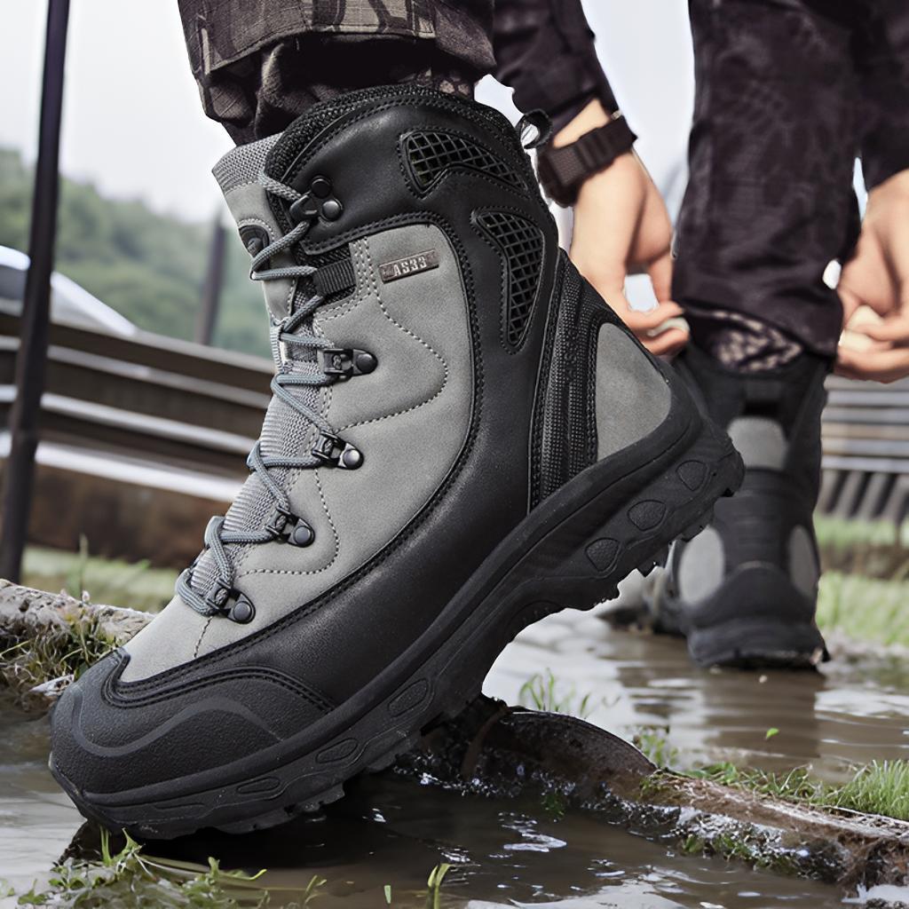 Herren wasserdichte Trekkingstiefel mit verstärktem Knöchelschutz und rutschfester Sohle