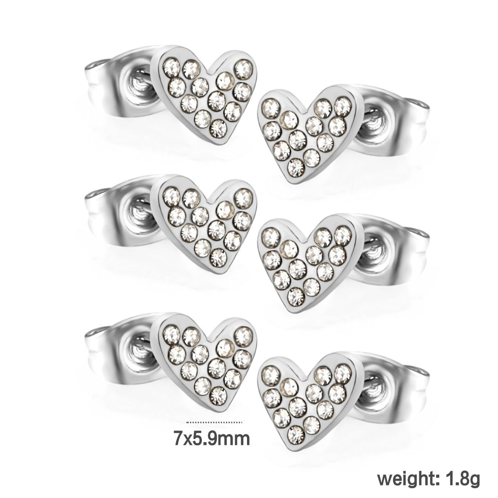 Damen Ohrstecker im herzförmigen Design mit funkelnden Zirkonia Shop Nory