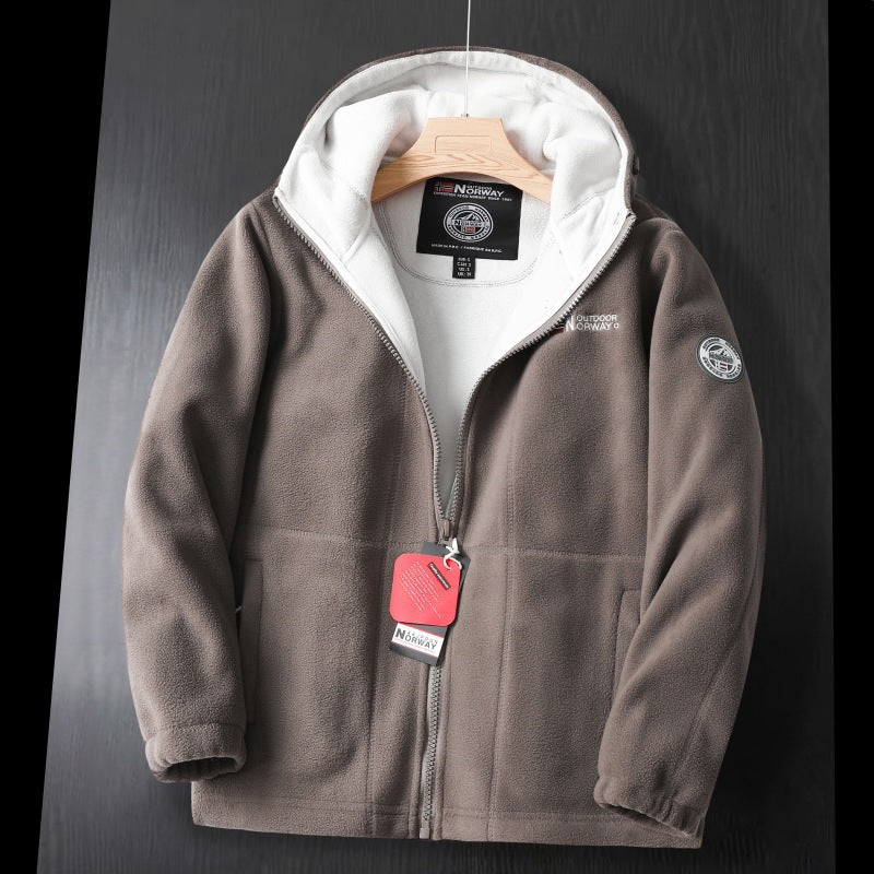 Damen Kapuzen-Teddyfleecejacke mit durchgehendem Reißverschluss, elastischen Bündchen und Eingrifftaschen Shop Nory