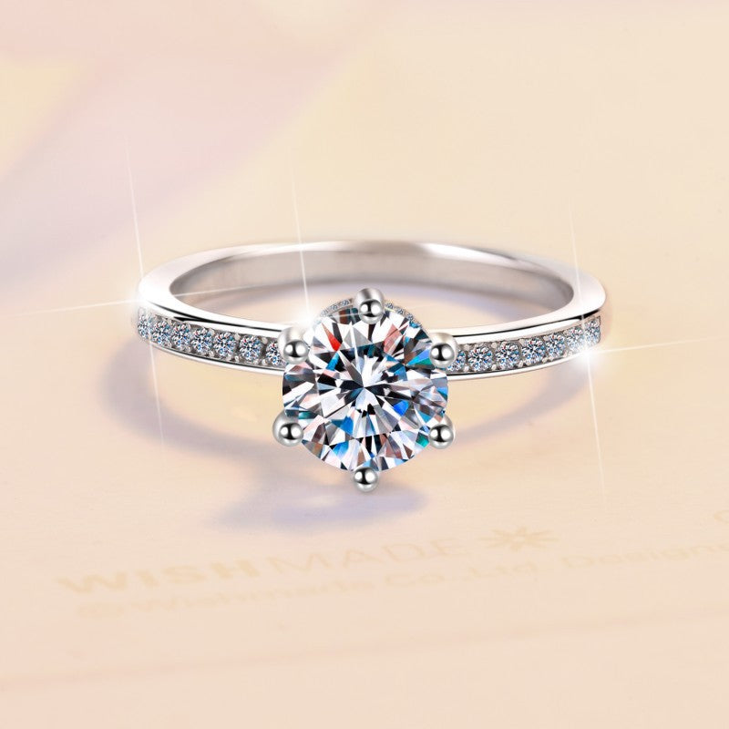 Damen Verlobungsring mit strahlendem Zirkonia und kunstvollem Design Shop Nory