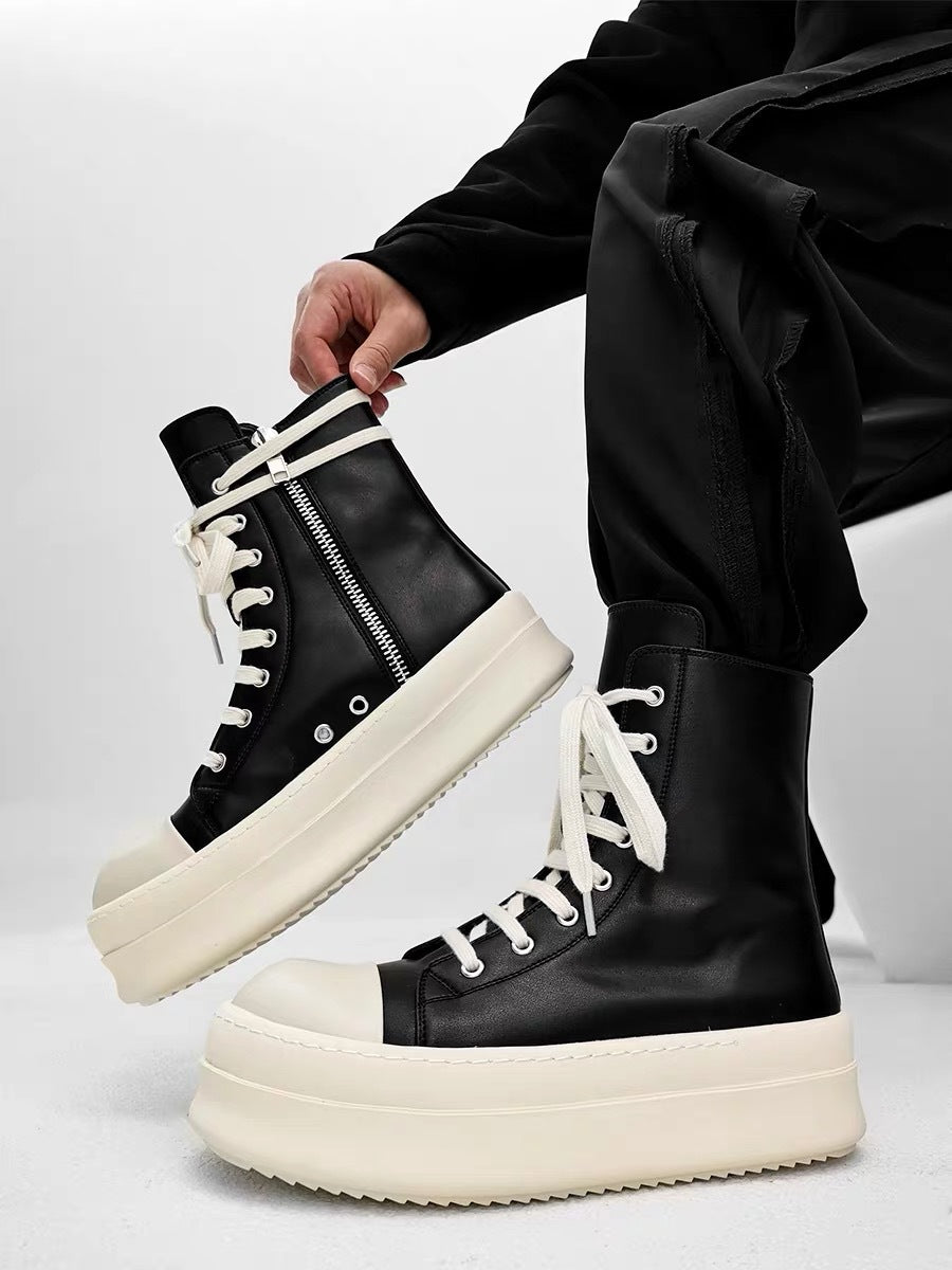 Herren High-Top Plateausneaker mit Reißverschluss und dicker Gummiplattform Shop Nory