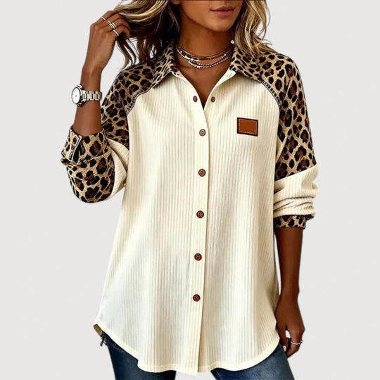 Damen Modisches Langarmshirt mit Animal-Print
