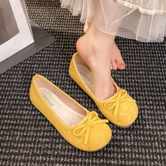 Damen elegante Ballerinas mit zierlichem Schleifendetail