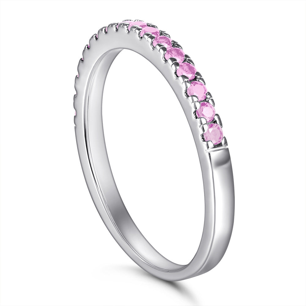 Damen hochwertiger Eternity-Ring mit leuchtenden blauen Zirkonia Shop Nory