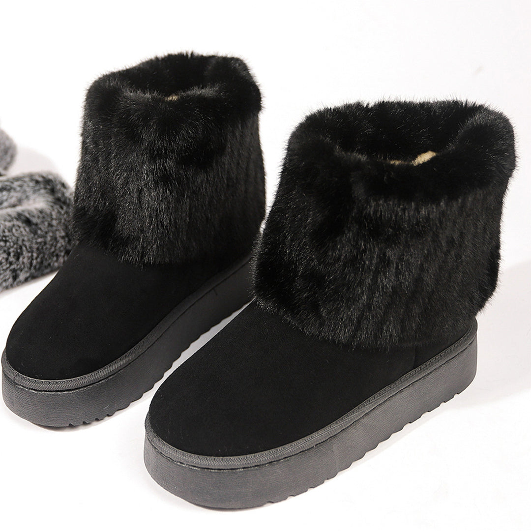 Damen Warme Plateau-Winterboots mit breitem Kunstfellschaft und dämpfender Sohle Shop Nory
