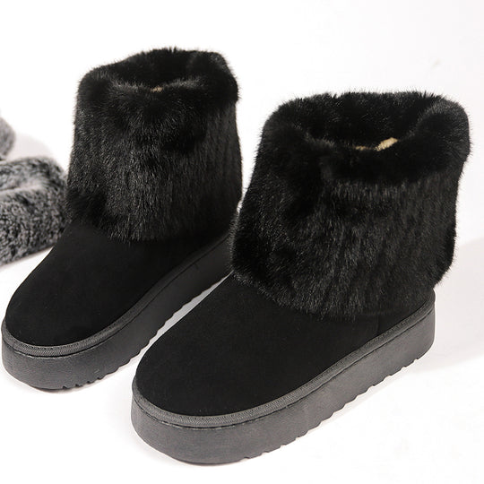Damen Warme Plateau-Winterboots mit breitem Kunstfellschaft und dämpfender Sohle Shop Nory