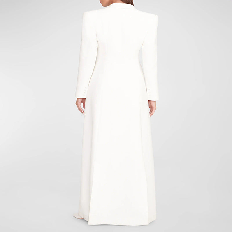Damen Abendliches Maxikleid‑Blazer mit schlanker Silhouette, Korsettnaht und elegantem Frontschlitz Shop Nory