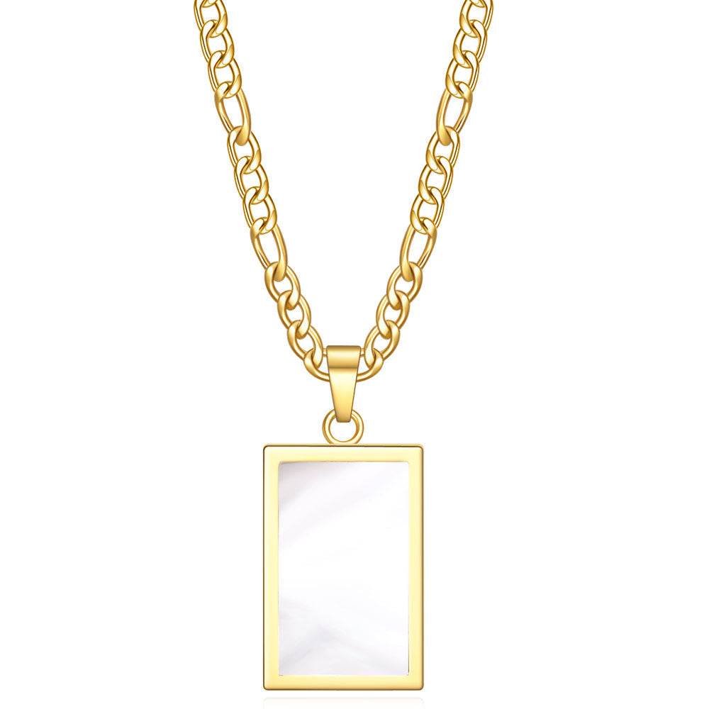 Damen Halskette mit rechteckigem Malachit-Anhänger und luxuriösem Gliederdesign Shop Nory