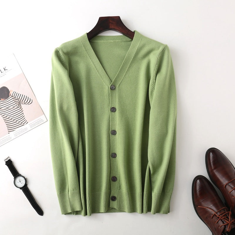 Herren Feiner V‑Ausschnitt-Cardigan aus leichtem Feinstrick mit geripptem Saum Shop Nory