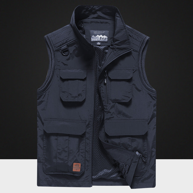 Herren Multifunktionale Outdoor-Utility‑Weste mit Mesh‑Innenfutter und Mehrfachtaschen Shop Nory
