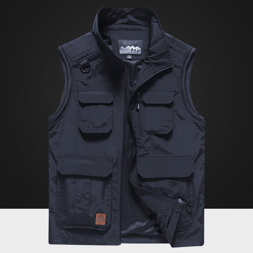 Herren Multifunktionale Outdoor-Utility‑Weste mit Mesh‑Innenfutter und Mehrfachtaschen Shop Nory