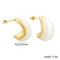 Damen Hängende Ohrringe mit elegantem Goldüberzug und perlmutternem Design Shop Nory