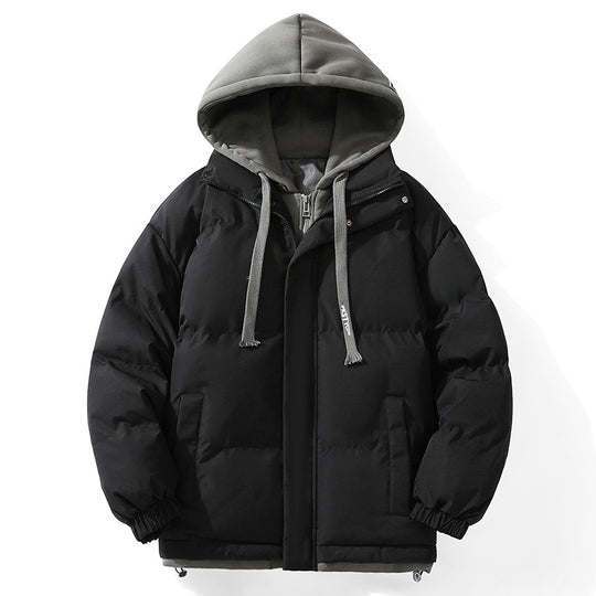 Unisex Wattierte Kapuzen‑Steppjacke mit Double‑Layer Kapuze und elastischen Bündchen Shop Nory